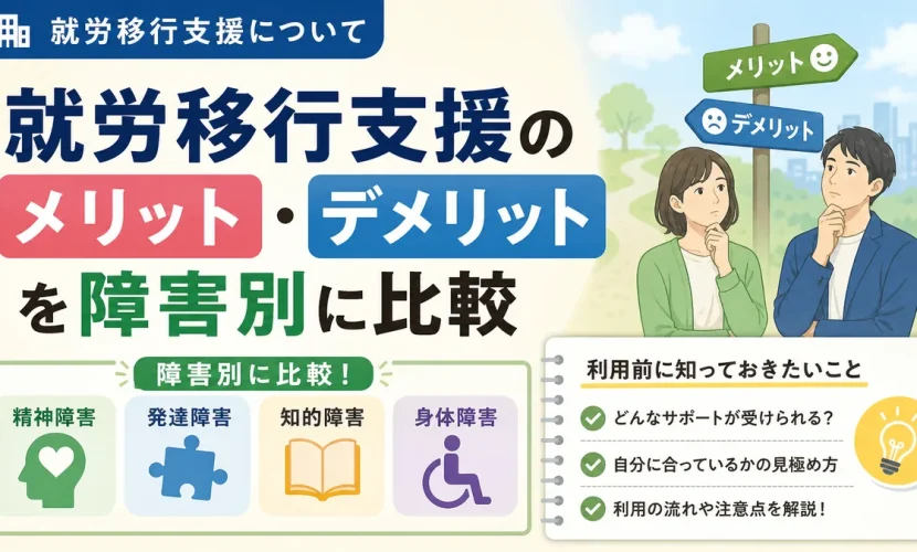 就労移行支援のメリット・デメリットを障害別に比較｜利用前に知っておきたいこと