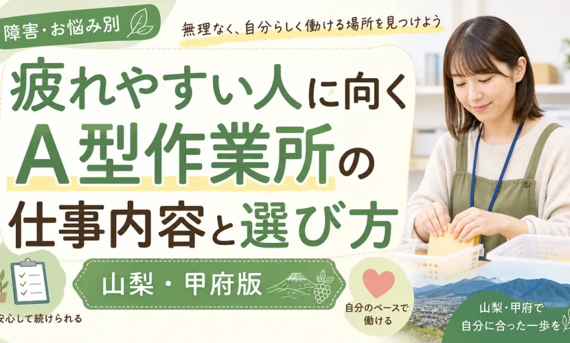 疲れやすい人に向くA型作業所の仕事内容と選び方｜山梨・甲府版
