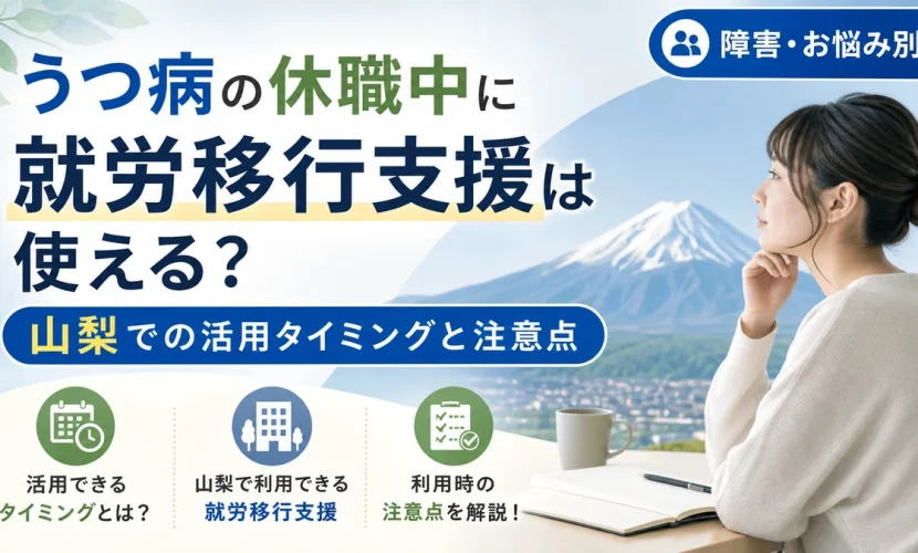 うつ病の休職中に就労移行支援は使える？山梨での活用タイミングと注意点