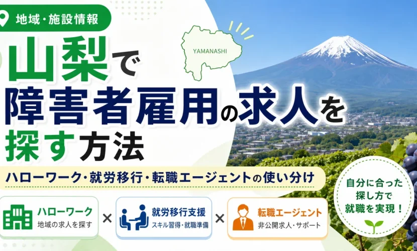 山梨で障害者雇用の求人を探す方法｜ハローワーク・就労移行・転職エージェントの使い分け