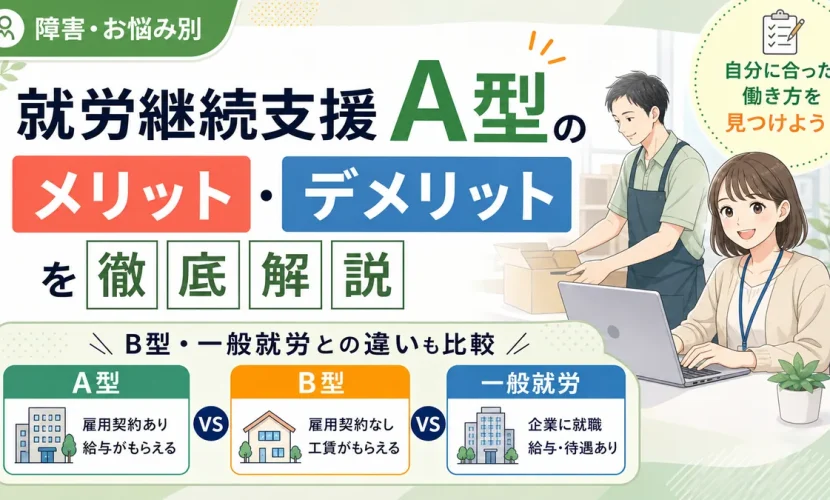 就労継続支援A型のメリット・デメリットを徹底解説｜B型・一般就労との違いも比較