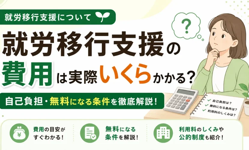 就労移行支援の費用は実際いくらかかる？自己負担・無料になる条件を徹底解説