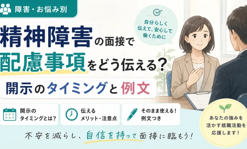 精神障害の面接で配慮事項をどう伝える？開示のタイミングと例文