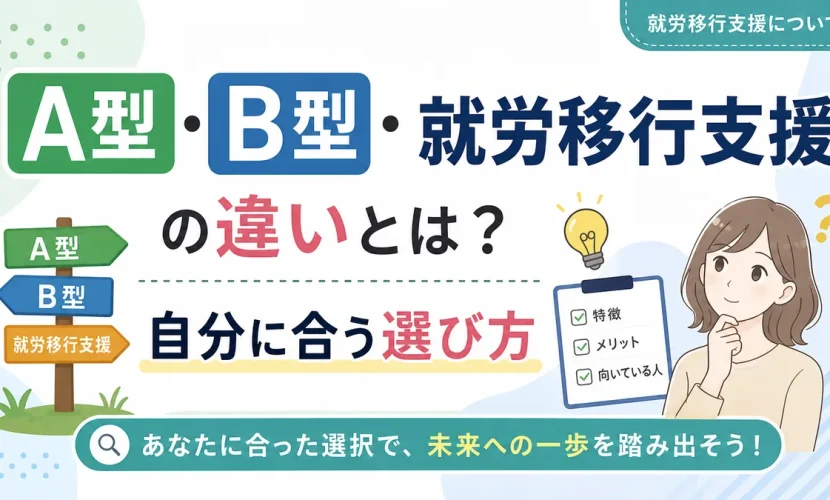 A型・B型・就労移行支援の違いとは？自分に合う選び方