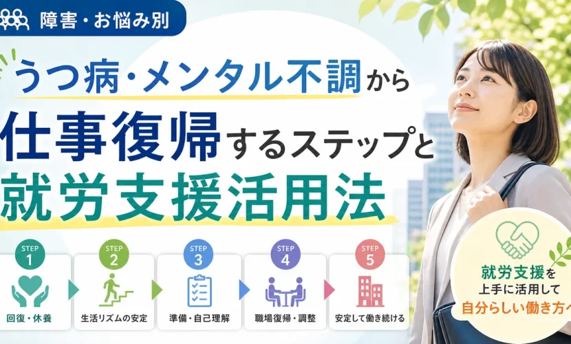 うつ病・メンタル不調から仕事復帰するステップと就労支援活用法