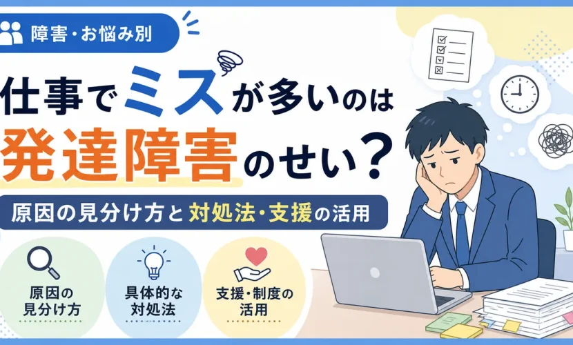 仕事でミスが多いのは発達障害のせい？原因の見分け方と対処法・支援の活用